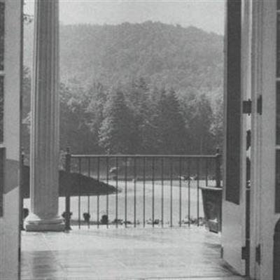 old sepia photo of the golf clubhouse entrance