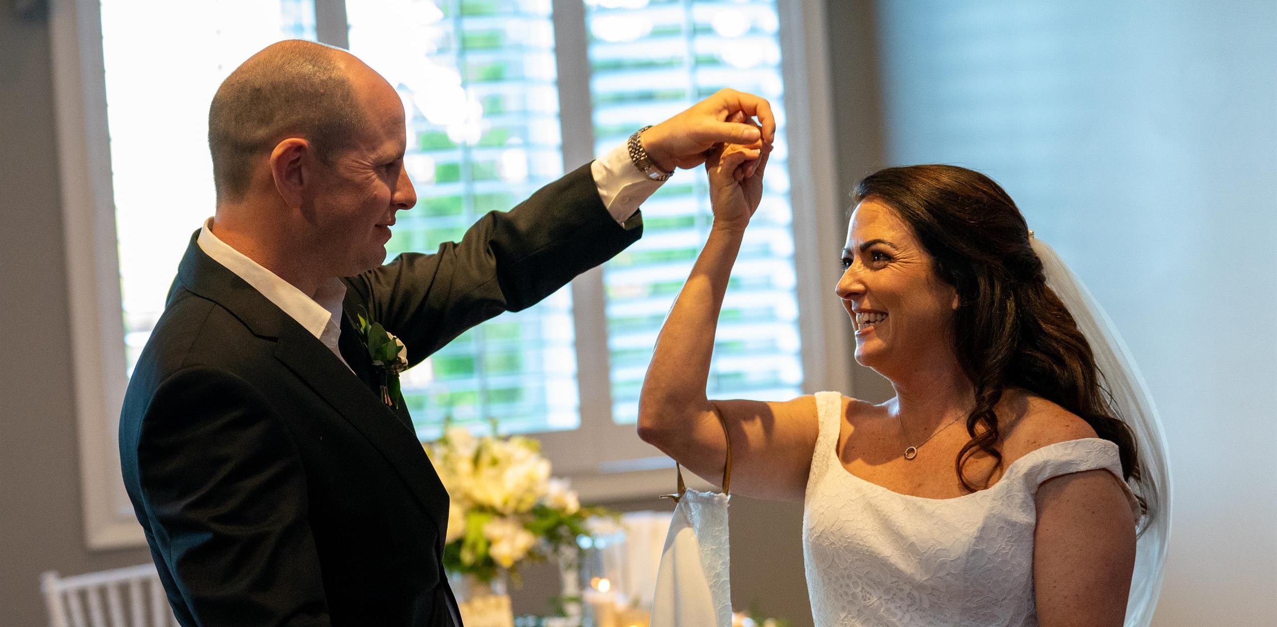 Couple dancing at their wedding reception at Kenmure